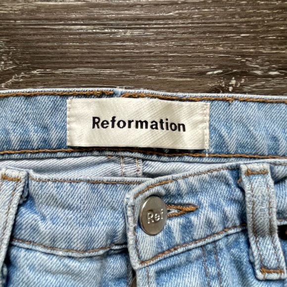 Reformation Light Blue Straight Leg Jeans - Picture 2 of 6
